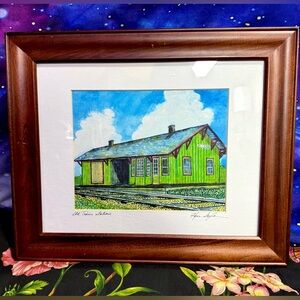 Vintage Train Station Original Artwork